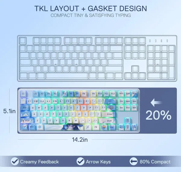 کیبورد بی سیم/باسیم مکانیکال گیمینگ ردراگون K707 AK PRO - Image 4
